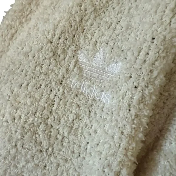 ADIDAS Originals Womens Velour Layering KIMONO Sz XS Wonder White Pockets Poly - Picture 5 of 14